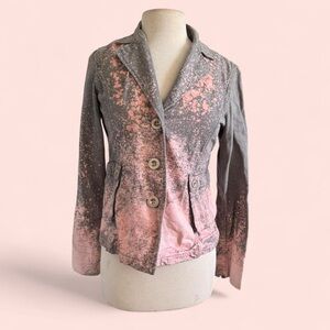 Vintage 2000’s y2k Volcom Acid Wash Blazer with Buttons and Zippers